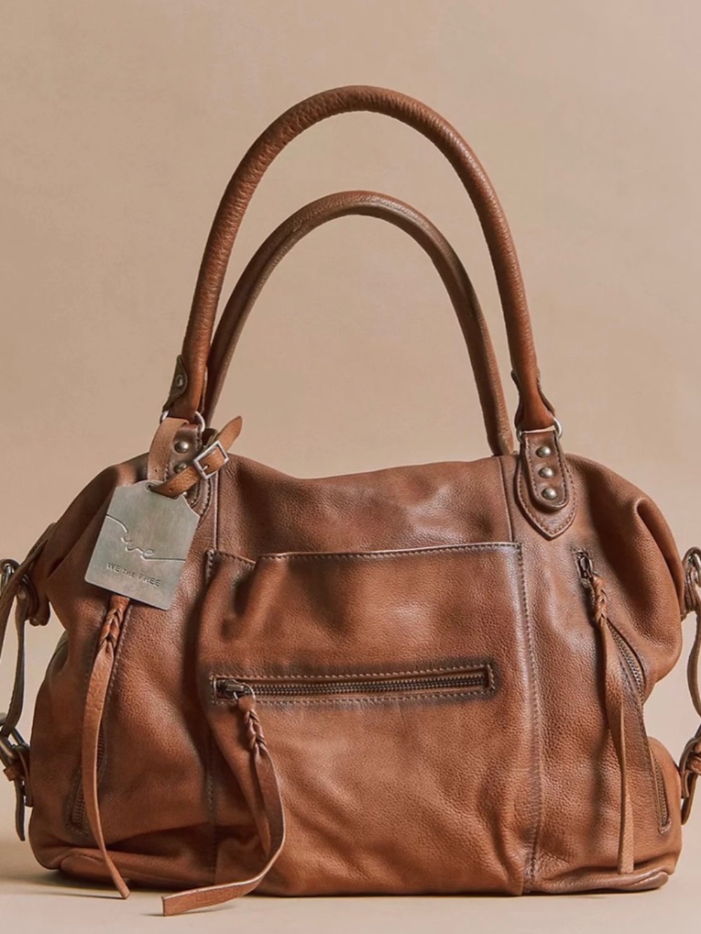 RARE sold-out full-size Free People Emerson bag in saddle brown